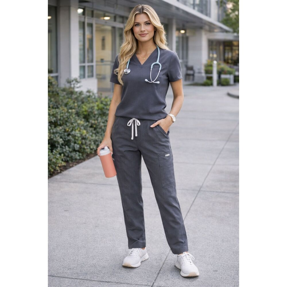FIGS Gray Technical Collection Kade Scrub Pants Trousers Women's Size XL